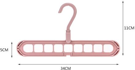 9-Hole Multi-Poort Ondersteuning Cirkel Kleerhanger Magic Kleerhanger Ondersteuning Baby Jas Hanger Multifunctionele Plastic Drogen rack roze