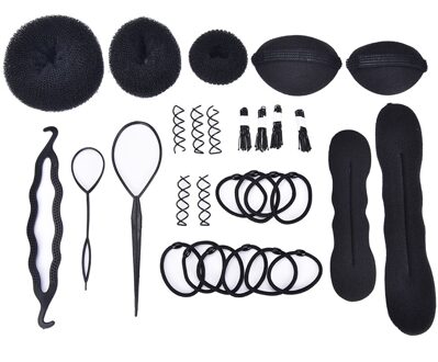 9 In 1 Haarspelden Roller Braid Twist Sponge Bun Clip Maker Pads Styling Accessoires Gereedschap Kit Set