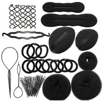 9 In 1 Pro Haar Broodje Clip Maker Pads Haarspelden Roller Braid Twist Spons Styling Accessoires Gereedschap Kit Set