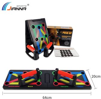 9 In 1 Push Up Board Met Instructie Print Body Building Fitness Arm Kracht Oefening Gereedschap Mannen Vrouwen Push-up Stands