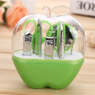 9 In 1 Set Rvs Tweezer Nail Art Clipper Schaar Tweezer Nail Art Cutter Pedicure Manicure Gereedschap groen