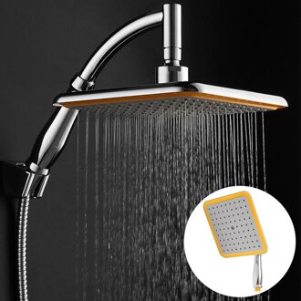 9 Inch Abs Chrome Douchekop Vierkante Dunne Draaibare Top Badkamer Regenval Waterbesparende Douche Extension Arm Hand Gehouden Douche