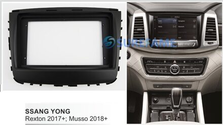 9 Inch Auto Fascia Radio Panel Voor Ssangyong Rexton +; musso + Dash Kit Installeren Facia Bezel Adapter Trim Plaat Console