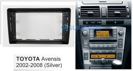9 Inch Auto Fascia Radio Panel Voor Toyota Avensis 2002 (Zwart) dash Kit Installeren Facia Console Bezel Adapter 9 Inch Plaat Trim