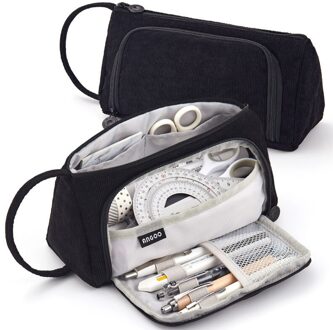 9 Inch Multi-Layer Wasbaar Pen Houder, Corduroy Potlood Doos, Etui, grote Capaciteit Briefpapier, Make-Up Borstel Opbergdoos 1