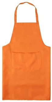 9-Kleur Effen Kleur Schort Chef Butcher Keuken Koken Schort Amerikaanse Koken Benodigdheden Keuken Accessoires oranje