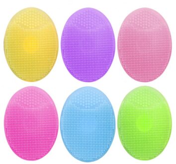 9 Kleur Silicone Cleaning Pad Wassen Gezicht Gezichts Exfoliërende Borstel Spa Skin Scrub Cleanser Gezicht Reiniging Tools-1PCS willekeurig 1stk