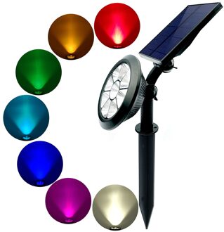 9 Led Waterdicht Solar Spotlight Solar Tuin Licht Tuin Gazon Path Ground Verlichting Wandlamp Outdoor Solar Lamp Straat Lamp 9led kleurrijk licht