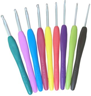 9 Pcs Gemengde Metalen Haak Haak Template Kit Tpr Aluminium Breinaalden Voor Loom Tool Band Diy Ambachten Gehaakte Para tejer