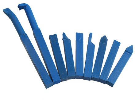 9 Pcs Iron Draaibank Gesoldeerde Carbide Draaien Hulpmiddel Boor Vierkante Schacht Blauw 10X10Mm