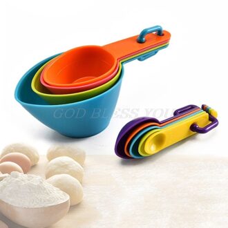 9 Pcs Kleurrijke Keuken Maatlepel Cup Koffie Suiker Meel Theelepel Met Schaal Diy Cake Bakken Tools