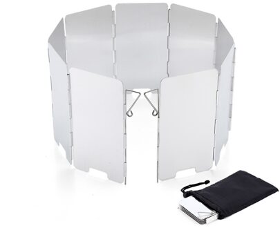 9 platen Opvouwbaar Kachel Voorruit Schermen Outdoor Camping Koken BBQ Gas Kachels Aluminium Wind Screen Camping Apparatuur