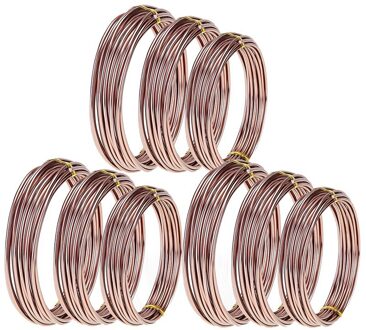 9 Rolls Bonsai Draden Geanodiseerd Aluminium Bonsai Training Draad Met 3 Maten (1.0 Mm,1.5 Mm,2.0 Mm), Totaal 147 Voeten bruin