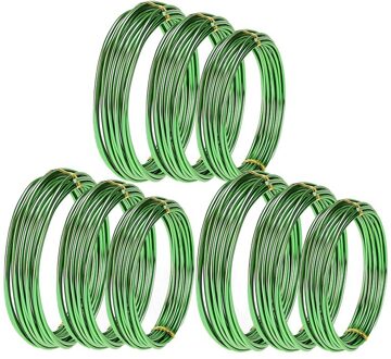 9 Rolls Bonsai Draden Geanodiseerd Aluminium Bonsai Training Draad Met 3 Maten (1.0 Mm,1.5 Mm,2.0 Mm), Totaal 147 Voeten groen