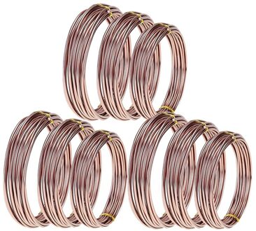 9 Rolls Totaal Bonsai Draden Geanodiseerd Aluminium Bonsai Training Draad Met 3 Sizes1.0 1.5 2.0 Mm bruin