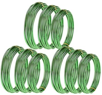 9 Rolls Totaal Bonsai Draden Geanodiseerd Aluminium Bonsai Training Draad Met 3 Sizes1.0 1.5 2.0 Mm groen