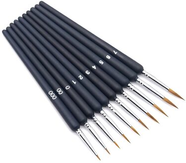 9 Stk/set Verf Borstels Wezel Haar Borstel Pen Miniatuur Haak Lijn Pen Voor Detail Art Schilderij Borstel Art Nail Tekening art Supplies