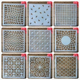 9 Stks/set 13Cm Ovale Geometrie Cirkel Raster Diy Gelaagdheid Stencils Schilderij Plakboek Kleuring Embossing Album Decoratieve Template