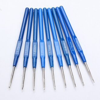 9 Stks/set Bamboe Breien Haken Naalden Set Kleine Kant Diy Haaknaalden Voor Garen Handvat (0.6Mm-1.75mm)