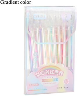 9 Stks/set Dubbele Lijn Overzicht Pen Kleur Magic Contour Metallic Markers Diy Art Schilderij Tekening Leren Schoolbenodigdheden Gradient kleur