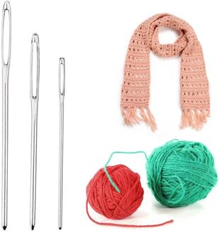 9 Stks/set Grote Eye Metalen Naalden Kruissteek Breien Haaknaald Set Met Case Diy Naaien Accessoires