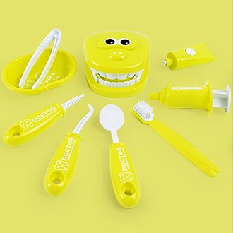 9 Stks/set Kids Pretend Play Squeeze Toy Tandarts Controleren Tanden Model Voor Artsen Rollenspel Kinderen Pop Speelgoed Voor Kinderen meisje Jongen 4