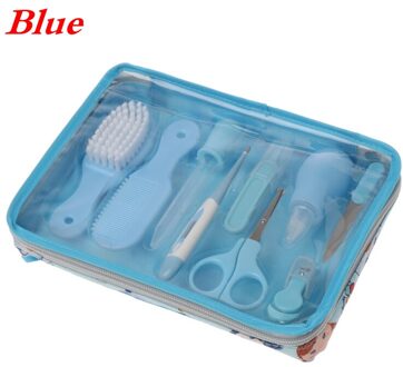 9 Stks/set Pasgeboren Baby Kids Nail Haar Thermometer Grooming Brush Kit 40JC blauw