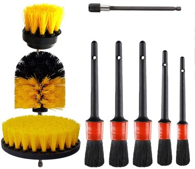 9 Stuks Elektrische Boor Borstel Detaillering Borstel Set Voor Auto Velg Band Wiel Wassen Detail Brush Set Voor Stof Reiniging