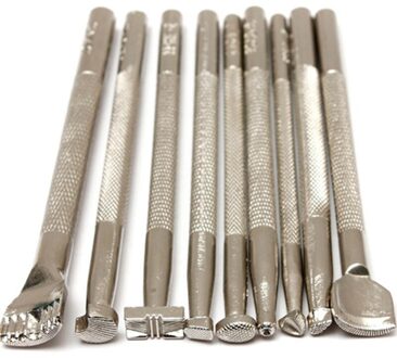 9 Stuks Van Duurzaam Leer Carving Gereedschap Craft Stempel Werk Saddle Maken Gereedschap Ambachten Set