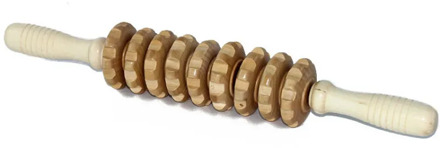 9-Wheel Wooden Abdomen Massager Multifunctional Fitness Roller Stick Muscle Relax Tool Body Anti Cellulite waist Massage