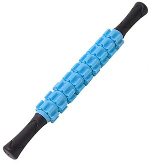 9-Wiel Anti Cellulite Massager Stok Trigger Point Stick Body Voet Gezicht Been Afslanken Massage Yoga Gym Spier Roller sticks blauw
