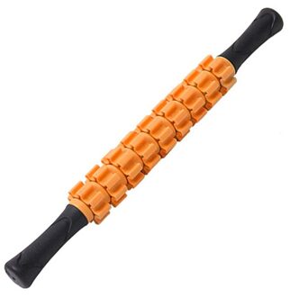 9-Wiel Anti Cellulite Massager Stok Trigger Point Stick Body Voet Gezicht Been Afslanken Massage Yoga Gym Spier Roller sticks oranje