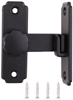 90 180 Graden Zwart Hasp Duurzaam Schuifpoort Roestvrij Stalen Gesp Installeren Hardware Slaapkamer Schuur Deur Lock Haakse 2