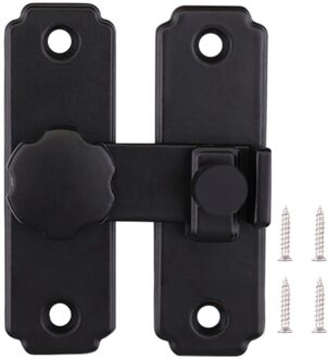 90 180 Graden Zwart Hasp Duurzaam Schuifpoort Roestvrij Stalen Gesp Installeren Hardware Slaapkamer Schuur Deur Lock Haakse 3