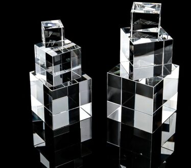 90*90*90Mm Vier-Zijdig Crystal Cube Optische Glazen Kubus Kunstmatige Crystal Prism Kids Geen kleur Geen Regenboog