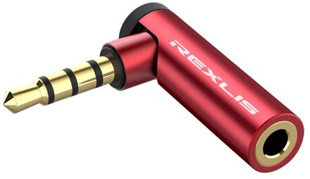 90 Graden 3.5Mm Audio Adapter Vergulde Hoofdtelefoon Ctia Omtp Converter Adapter Kabel Voor Oortelefoon Notebook Amplifter Luidsprekers rood / 1stk