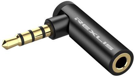 90 Graden 3.5Mm Audio Adapter Vergulde Hoofdtelefoon Ctia Omtp Converter Adapter Kabel Voor Oortelefoon Notebook Amplifter Luidsprekers zwart / 2stk