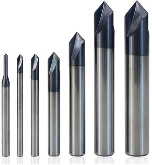 90 Graden Afschuining Frees 3 Fluit 2-12Mm Hardmetalen Cnc Ontbramen Router Bit Voor Graveren Chamering frees D2