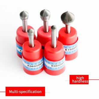 90 Graden Conische Lichtmetalen Hard Metalen Slijpen Hoofd 1Pcs Houtsnijwerk Tungsten Staal Roterende Saai Cutter Type K bestand Kottergereedschap K1408M6