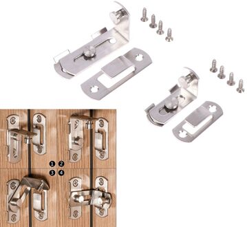 90 Graden Haakse Deur Klink Hasp Buigen Klink Barrel Bolt Met Schroeven Voor Deuren Gesp Bolt Sliding Lock 3inch/4Inch