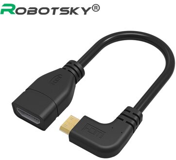 90 Graden Links Schuin Vergulde Mini Hdmi Naar Hdmi Female Kabel Man-vrouw Voor Hdtv 1080P PS3 Evo Htc Vedio