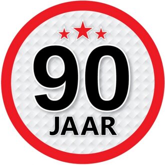 90 jaar leeftijd sticker rond 15 cm verjaardag versiering Multi