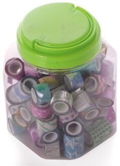 90 stks/pak Cartoon Mini Kleurrijke Glitter Ster Hart Decoratieve Masking Washi Tapes Student Stationery School Office Supply