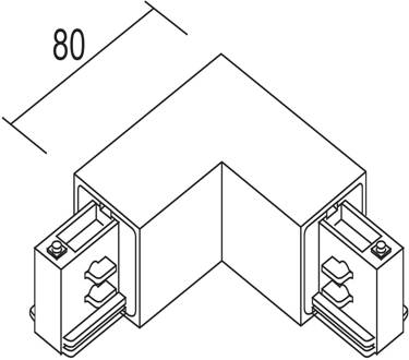 90° hoekaarde buiten voor LKM Quadro, zilver