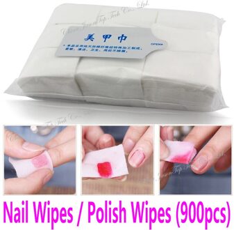 900 stks Nageldoekjes Nagellak Remover Pads UV Gel Polish Removal Wraps Katoen Lint Pads Papier Tiny Tissue Nail Art Gereedschap Katoen