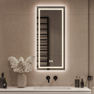 9001 rechthoekige spiegel 40x90cm met LED verlichting en spiegelverwarming