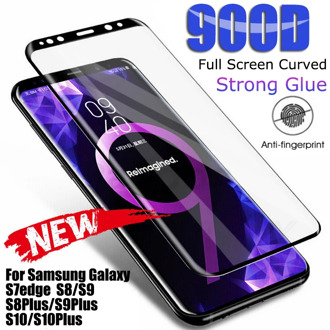 900D Full Curved Screen Protector For Samsung S8 S9 S10 S20 Plus Tempered Glass On Samsung Galaxy Note 8 9 S10E S20 Ultra Film
