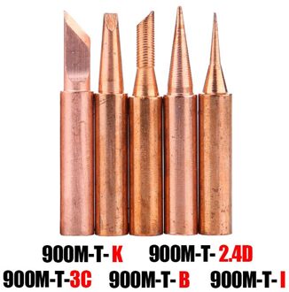 900M-T Serie Soldeerbout Tip Zuiver Koper Loodvrij Voor Lassen Rework Station Solderen Tips Reparatie Tool 5in1-koper tips