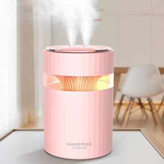 900Ml Luchtbevochtiger Etherische Olie Aroma Diffuser Mist Luchtreiniger Kantoor Tafelblad roze