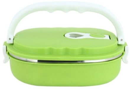 900Ml Roestvrijstalen Geïsoleerde Lunchbox Kantoormedewerker Kinderen School Lunchbox Geïsoleerde Vers Houden Doos Voedsel Opslag gereedschap 01 groen